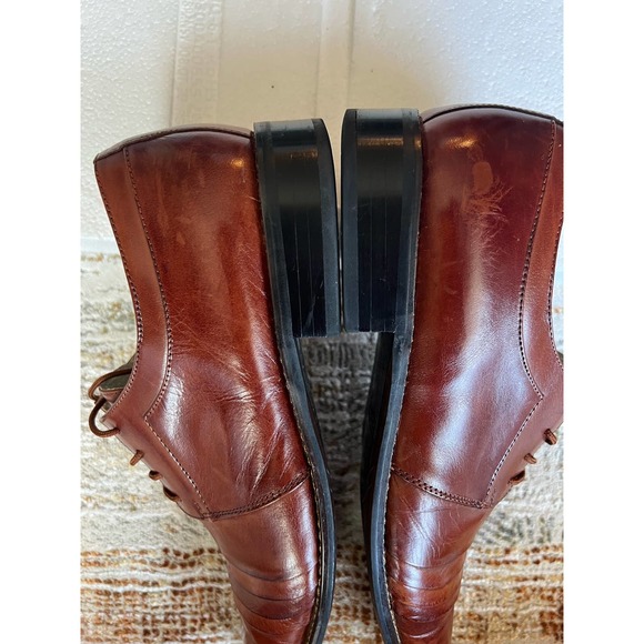 Stacy Adams Raynor Oxfords Lace Up Plain Toe Shoes Cognac 12 - Picture 3 of 9